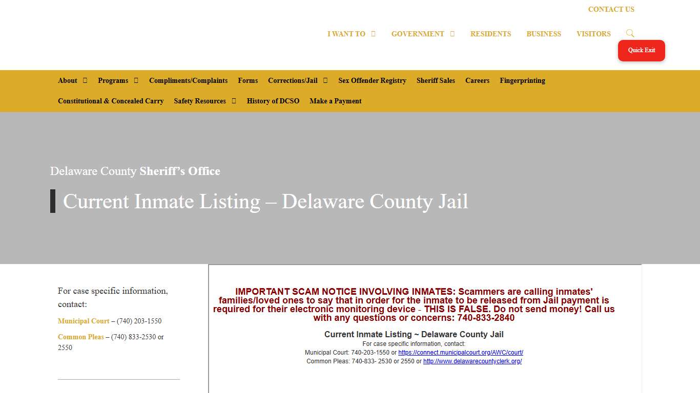 Current Inmate Listing - Delaware County Jail - Sheriff